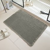 abordables Alfombra de baño absorbente-Alfombra de baño tipo gofre, alfombras de baño bohemias antideslizantes y lavables, ultrasuaves, súper absorbentes y de secado rápido, decoración rústica para el baño