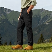 abordables Pantalons Cargo-Homme Pantalons Cargo Pantalons Multi-poches Taille élastique avec cordon de serrage Uni Portable Extérieur Quotidien Camping &amp; Randonnée Mode Classique Noir Vert Véronèse