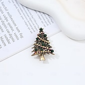 abordables Accessoires pour femmes-broche sapin de Noël – broche de Noël scintillante en cristal vert et arc-en-ciel pour femme