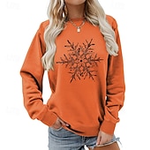 halpa Huppari &amp; Collegepaita-joulu Naisten Pusero Vapaa-ajan topit Pitkähihainen Topit Urheilu- ja treenivaatteet Kuvitettu Puuvilla Pehmeä Juhla Loma Urheiluasut Urheiluvaatteet Musta Valkoinen Keltainen