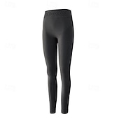 abordables Leggings y mallas de yoga-Women's Base Layer Bottom Thermal Underwear High Waist Outdoor Running Fitness Bottoms Solid Color Light Coffee Black Red Winter Sports Activewear