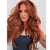 olcso Szintetikus, trendi parókák-hosszú, hullámos barna réteges paróka függönyfrufruval fekete nőknek, szintetikus réteges hosszú hullámos természetes barna bozontos pillangófrizúrás paróka vékonyszálú hajjal nőknek, 24 hüvelykes