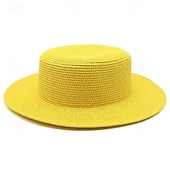 economico Cappelli da Festa-Cappelli Poliestere Cappello di paglia Matrimonio Ferie Tè Corsa di Cavalli Cocktail Vintage Protezione Solare Con Giunzione Copricapo Copricapo