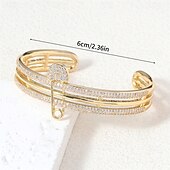 ieftine Brățări-Zirconiu mismatched Forma alfabetului Modă Personalizat La modă Crom Bijuterii brățară Argintiu / Auriu Pentru Nuntă Petrecere Logodnă Bal