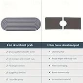 abordables Utensilios de cocina y gadgets-Bandeja de piedra absorbente para encimeras de cocina y baño: escurridor de fregadero de secado rápido con patas de madera, superficie de lufa natural, organizador de desagüe multiusos, artículo