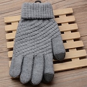 tanie Szaliki i rękawiczki męskie-Męskie 1 para Czubki palców Rękawiczki zimowe Dziane rękawiczki Rękawiczki bez palców Moda Nowoczesny Rękawiczki Keep Warm Dzierganie Kolorowy blok Jesień Czarny Biały Żółty Rumiany róż