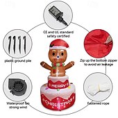 クリスマスジンジャーブレッドマン、メリークリスマスケーキ、LED照明付きインフレータブルエアモデル、屋内および屋外のリビングルーム、中庭、芝生パーティー、お祭りの雰囲気の装飾ライトオーナメント1.5メートル/ 5フィート お買い得  屋外のクリスマスライト-クリスマスジンジャーブレッドマン、メリークリスマスケーキ、LED照明付きインフレータブルエアモデル、屋内および屋外のリビングルーム、中庭、芝生パーティー、お祭りの雰囲気の装飾ライトオーナメント1.5メートル/ 5フィート