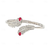 abordables Brazaletes-Zirconio No coincidente Forma de Hoja Personalizado De moda Cromo Pulsera pulsera Plata / Dorado / Dorado 2 Para Boda Fiesta Pedida Fiesta de baile