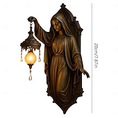 olcso Dekoratív fények-Szűz Mária fali lámpa, meleg hangulatos fény, 20 cm-es vintage gyantából készült fali lámpa, ideális karácsonyra beltéri hálószobába, fürdőszobába, folyosóra, bejárat dekorációhoz