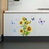 halpa Seinätarrat-sarjakuva auringonkukka perhonen seinätarra irrotettava design lastenhuoneeseen päiväkoti leikkikenttä kodin sisustus luova koristeellinen seinätarra kirkas värikäs hauska sisätausta taidetarvikkeet