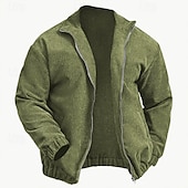 ieftine Jachete casual-Bărbați Jachetă Corduroy Sacou Vacanță Zilnic Respirabil Buzunar Primăvară Toamnă Simplu Modă Clasic Rever Regulat Negru Albastru piscină Maro Trifoi Cafea Jachete