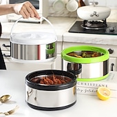 economico Set da Cucina-Contenitore termico per alimenti in acciaio inossidabile da 3 pezzi, contenitore termico portatile a prova di perdite per zuppa da viaggio, campeggio all&#039;aperto, bianco