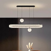 ieftine Candelabre din cristal-Candelabru oval cu LED negru, lumină de tavan inelară modernă suspendată pentru insulă de bucătărie, bar restaurant, corp de iluminat cu pandantiv cu lumină variabilă tricoloră 3000k-6000k