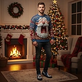  Men's Christmas Santa Graphic Slip-On Sneakers – Fun 3D Santa Face, Comfortable Casual Style, Perfect for Holiday Parties & Christmas Celebrations