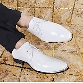 billiga Oxford-skor-Klarröda oxfordskor i konstläder för män – klassiska och bekväma skor för julmiddag och högtidssammankomster