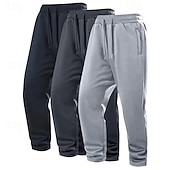 levne Přímá noha-Pánské Tepláky Fleecové kalhoty Kalhoty Tepláky s rovnými nohama Tepláky s otevřeným dnem Šňůrky Elastický pas Vícebalení Bez vzoru Odvod vlhkosti Prodyšné Délka kolen Venkovní Ležérní Denní Módn