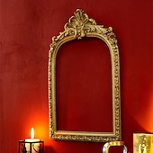 abordables esculturas de pared-1 unidad de marco decorativo de resina con arco dorado tridimensional de estilo europeo, ideal para decoración de pared o como accesorio para fotografía.