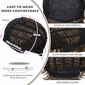 billige Herreparykker-Korte, rett, brune parykker for menn naturlig syntetisk hår med sidedeler