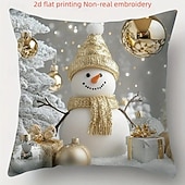 billige jule sengetøy-1 stk Fløyel Putecover, Trykt mønster Enkel Fritid Kvadrat Glidelås Tradisjonell Klassisk