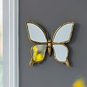 Недорогие Скульптуры-1 шт. - легкая роскошная ретро-состаренная бабочка в форме зеркала, декоративная подвесная деталь, подходит для украшения дома и в качестве реквизита для фотографий на заднем плане стены гостиной.
