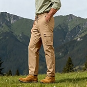 abordables Pantalons Cargo-Homme Pantalons Cargo Pantalons Multi-poches Taille élastique avec cordon de serrage Uni Portable Extérieur Quotidien Camping &amp; Randonnée Mode Classique Noir Vert Véronèse
