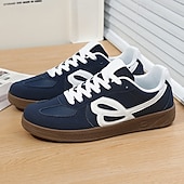 abordables Baskets-Homme Chaussures Décontractées Marche Occasionnel Daim Toile Confortable Antidérapant Respirant Mocassin Rouge Bleu Beige