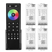cheap Lamp Bases &amp; Connectors-WiFi Remote Controller Kit for RGB CCT RGBW Dimming LED Strip Lights 4-Zone 2.4G Wireless Control  DC12-24V 5-in-1 LED Controller Compatible with Alexa Google Home Smart Life Tuya APP