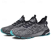 ieftine Adidași casual-Adidași sport albaștri pentru bărbați, din plasă, cu partea superioară respirabilă din tricot și talpă absorbantă de șocuri, pantofi sport ușori pentru sală, antrenament și purtare zilnică