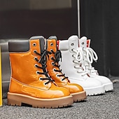 economico Stivali da lavoro-stivali da lavoro impermeabili arancioni da uomo: design robusto con supporto alto per la caviglia, ideali per lavori all'aperto e uso intensivo