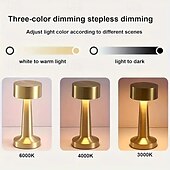 tanie Lampy stołowe-Nowoczesna, minimalistyczna metalowa lampa stołowa do biura, z funkcją oświetlenia, sterowana dotykowo, z możliwością ładowania, z 3-stopniową regulacją jasności, do biura, sypialni, gabinetu, na