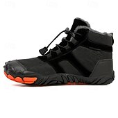 billiga Vinter- och snöstövlar-Orange och bruna vattentäta vandringskängor för män med pälsfoder – slitstarka och snygga skor för julens utomhusäventyr och vintervandringar