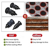 ieftine Serviciul vehiculului-60/100 buc cuie de cauciuc pentru repararea anvelopelor, dopuri de cauciuc pentru anvelope, kit de cuie pentru repararea anvelopelor cu aspirator, instrumente de reparare rapidă a pană de anvelope,