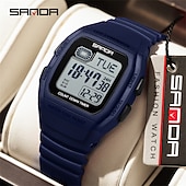 cheap Digital Watches-SANDA Gift for Women Men Digital Watch Large Dial Outdoor Sports Casual Luminous Calendar Date Waterproof Silicone Watch
