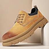 economico Scarpe Casual con Lacci-scarpe da ginnastica casual da uomo in similpelle color cuoio – design alla moda con lacci e suola in gomma resistente, perfette per l'abbigliamento casual e le uscite quotidiane