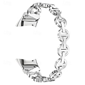 رخيصةأون سوار ساعة فيتبيت-سوار ساعة ذكية متوافق مع فيتبيت تشارج 6 / فيتبيت تشارج 5 حزام ساعة ذكية من الفولاذ المقاوم للصدأ مرصع بأحجار الراين والكريستال اللامع سوار مجوهرات ألماس بديل لفيتبيت تشارج 6