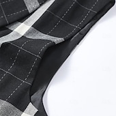 tanie Męska kamizelka-Męskie Kamizelka Strój koktajlowy Formalny Ślub Urlop Biznes Moda Klasyczny Wiosna Jesień Kieszeń Guziki Poliester Wygodny Kratka Guziki jednorzędowe W serek Regularny Czarny Brązowy Khaki Szary