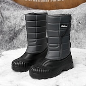 abordables Botas de invierno y nieve-Botas de nieve impermeables marrones para hombre: aislantes y duraderas, perfectas para deportes de invierno, raquetas de nieve y aventuras al aire libre.