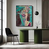 Картина с дайвингом, дайвинг, настенное искусство, плывущая девушка, картина с зеленым абстрактным искусством, дайвинг в океане, чувственная женщина, плавающая, настенное искусство на холсте, ручная работа Недорогие Картины с людьми-Картина с дайвингом, дайвинг, настенное искусство, плывущая девушка, картина с зеленым абстрактным искусством, дайвинг в океане, чувственная женщина, плавающая, настенное искусство на холсте, ручная работа