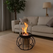 Недорогие Кемпинговое оборудование-настольная костровая чаша для костра со стеклянным столом и дистанционным управлением для кемпинга