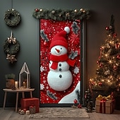 billiga Garage &amp; Dörr Banners-Jul Affischer Dörrskydd Utomhus banderoller Snögubbe Strumpbyxor söt stil 3D Fest Studentboende Tonårsrum Killar Man Cave Frat Sovrum Bakgrundsfotografering Ytterdörr Heminredning