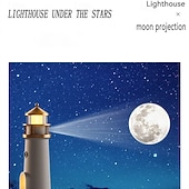 cheap Room Decor Lights-Moon Lamp Projection Lighthouse Lamps Night Light Remote Control Bluetooth Music Motion Ambient Lights Xmas Birthday Valentine's Day Gift