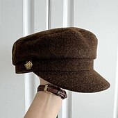 cheap Party Hats-Hats Wool Beret Hat Wedding Holiday Tea Party Horse Race Cocktail Elegant Vintage With Metallic Buckle Headpiece Headwear