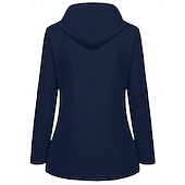 preiswerte Freizeitjacken-Damen Kapuzenjacke Wasserdicht Bequem Tasche Knöpfe Lässig Einfach Urlaub Straße Lässig Alltagskleidung Einreihig Regulär Mit Kapuze Normale Passform Langarm Oberbekleidung Gelb Rote Marineblau