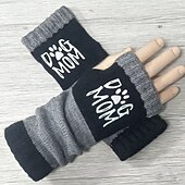 cheap Handschoenen-Women's 1 Pair Fingerless / Knitted Gloves Streetwear / Outdoor Gloves - Print Print