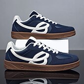 abordables Baskets-Homme Chaussures Décontractées Marche Occasionnel Daim Toile Confortable Antidérapant Respirant Mocassin Rouge Bleu Beige