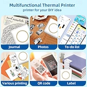 cheap Scanners &amp; Printers-2025 NEW Sticker Printer C20 Fun Print Pod Mini Bluetooth Portable Sticker Maker with Rolls Paper Print Pods Mini Printer