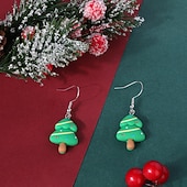 economico Anelli da donna-orecchini a forma di albero di Natale con ornamenti colorati - graziosi gioielli natalizi per regali di Natale