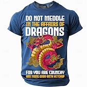 Недорогие Мужские забавные футболки-Мужская графическая футболка с изображением дракона смешная «Не лезь в дела драконов» - интересная цитата с кетчупом короткий рукав