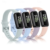 economico Cinturini per orologi Fitbit-4 pezzi Cinturino intelligente Compatibile con Fitbit Inspire 3 Silicone Orologio intelligente Cinghia Donne Uomini Cinturino Sportivo Sostituzione Polsino