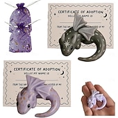 preiswerte Statuen-Adoptionsset für einen emotionalen Unterstützungsdrachen, handgefertigte Mini-Taschenfigur eines emotionalen Unterstützungsdrachens, niedliche, beruhigende Drachenskulptur zur Linderung von